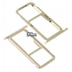 Держатель SIM-карты для Huawei GR5 (2017), Honor 6X, Mate 9 Lite, BL-L23/BLN-L21, c держателем MMC, золото Держатель SIM-карты для Huawei GR5 (2017), Honor 6X, Mate 9 Lite, BL-L23/BLN-L21, c держателем MMC, золото