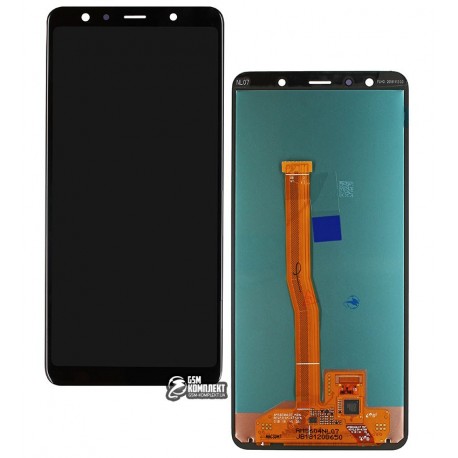 Дисплей для Samsung A750 Galaxy A7 (2018), черный, с тачскрином, оригинал, (GH96-12078A), original glass