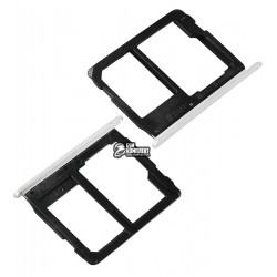 Держатель SIM-карты для Samsung A5100 Galaxy A5 (2016), A510FD Galaxy A5 (2016), dual sim, белый, c держателем MMC