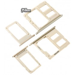 Держатель SIM-карты для Samsung A600F Galaxy A6 (2018) one sim, золотистый, c держателем MMC