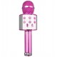 Портативный микрофон колонка для караоке WS-858, розовая