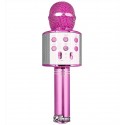 Портативний мікрофон колонка для караоке WS-858, рожевий колір