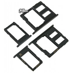 Держатель SIM-карты для Samsung A600F Galaxy A6 (2018) one sim, черный, c держателем MMC