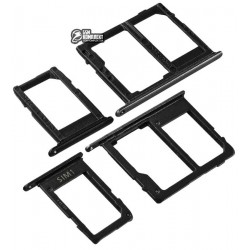 Держатель SIM-карты для мобильных телефонов Samsung J600F Galaxy J6, J600GZ Galaxy On6, черный, комплект 2 шт., c держателем MMC