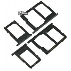 Держатель SIM-карты для Samsung G570F/DS Galaxy J5 Prime dual sim, комплект 2 шт., c держателем MMC, черный