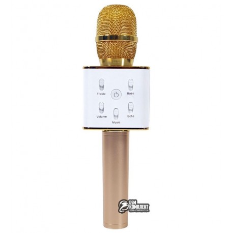 Портативный микрофон колонка для караоке Q9, золотой