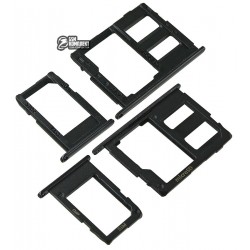 Держатель SIM-карты для Samsung G570 Galaxy J5 Prime single sim, комплект 2 шт., c держателем MMC, черный