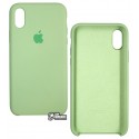 Чехол для Apple iPhone X / iPhone Xs, Silicone case copy, Green (зеленый), уценка, царапина