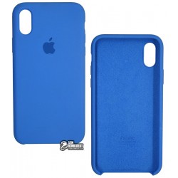 Чехол для Apple iPhone X / iPhone Xs, Silicone case copy, Blue (голубой) , уценка, царапина