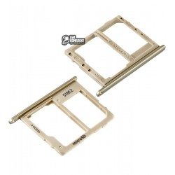 Держатель SIM-карты для Samsung A600F Dual Galaxy A6 (2018), золотистый, c держателем MMC, SIM1, dual SIM