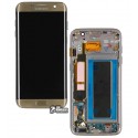 Дисплей для Samsung G935F Galaxy S7 EDGE, G935FD Galaxy S7 EDGE Duos, золотистый, с сенсорным экраном (дисплейный модуль), с передней панелью, Original (PRC), change glass