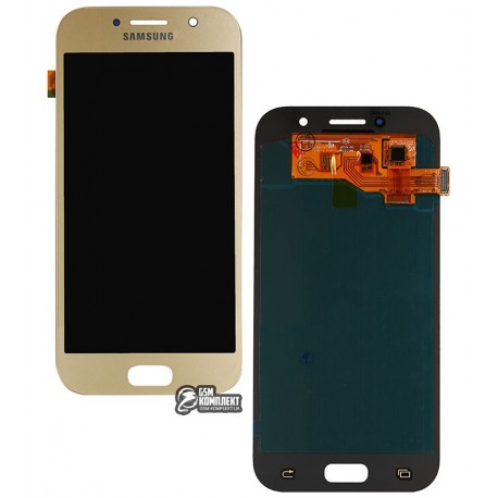 Дисплей для Samsung A520F Galaxy A5 (2017), золотистый, с сенсорным экраном (дисплейный модуль), (OLED), High Copy