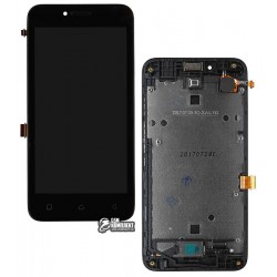 Дисплей для Lenovo A1010 A Plus (A1010a20), черный, с сенсорным экраном (дисплейный модуль), с рамкой