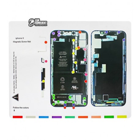 Магнитный мат Mechanic iPX для раскладки винтов и запчастей ( для iPhone X )