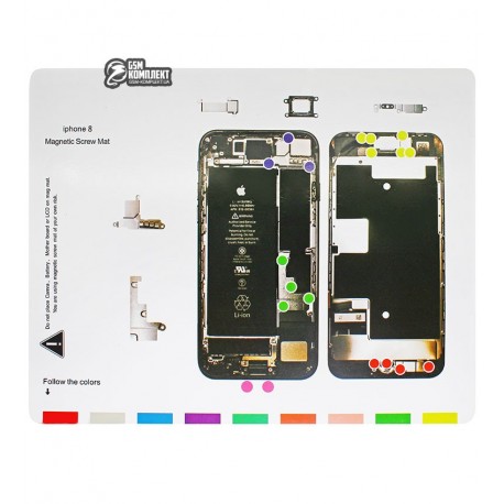Магнитный мат Mechanic iP8 для раскладки винтов и запчастей ( для iPhone 8 )