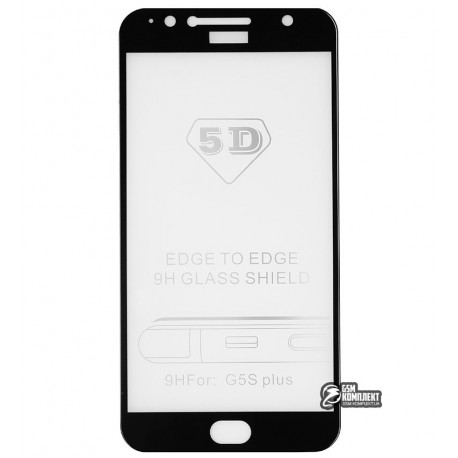 Закаленное защитное стекло для Motorola XT1805 Moto G5s Plus, 3D Glass, 0.26 мм 9H, черное