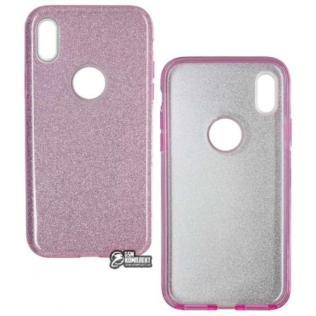 Чехол для iPhone X, TOTO, силиконовый, Rose series 3in1, фиолетовый
