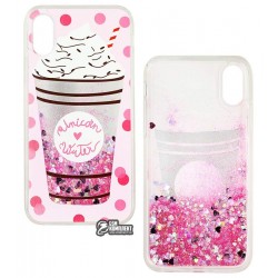 Чехол для iPhone X, iPhone XS, Stardust, силикон+пластик, с блестками, Mocco Чехол для iPhone X, iPhone XS, Stardust, силикон+пластик, с блестками, Mocco