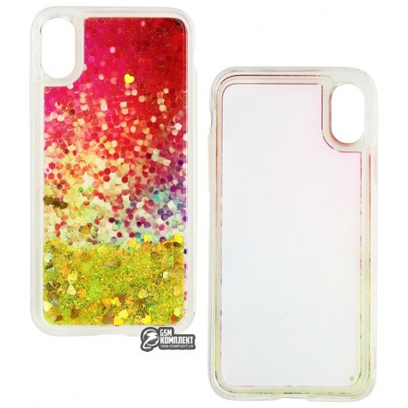 Чехол для iPhone X, iPhone XS, Stardust, силикон+пластик, с блестками, Green
