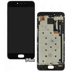 Дисплей для Meizu Pro 6, черный, с сенсорным экраном (дсплейный модуль), с рамкой, (TFT)