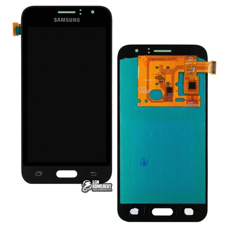 Дисплей для Samsung J120H Galaxy J1 (2016), черный, с сенсорным экраном (дисплейный модуль), (OLED), High Copy