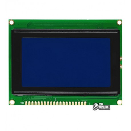 ЖК дисплей LCD12864 128х64 точки, синий фон, белое изображение KS0108 BLUE