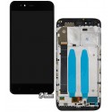 Дисплей Xiaomi Mi 5X, Mi A1, черный, с тачскрином, с рамкой, Original PRC, MDG2, MDI2, MDE2
