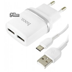 Зарядное устройство HOCO C12 2USB 2,4A + Type-C