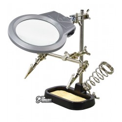 Тримач третя рука ZD-10MВ c підствіткам, 2 Х 90мм, підставка для паяльника