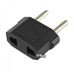 Вилка переходник USA/EU, плоская на евро, тип 2 Вилка переходник USA/EU, плоская на евро, тип 2