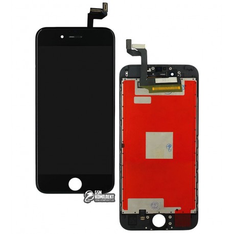 Дисплей iPhone 6S, черный, с сенсорным экраном (дисплейный модуль), с рамкой, High Copy