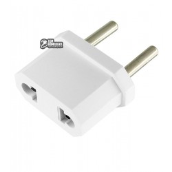 Вилка переходник LUXEL USA/EU, плоская на евро, белый