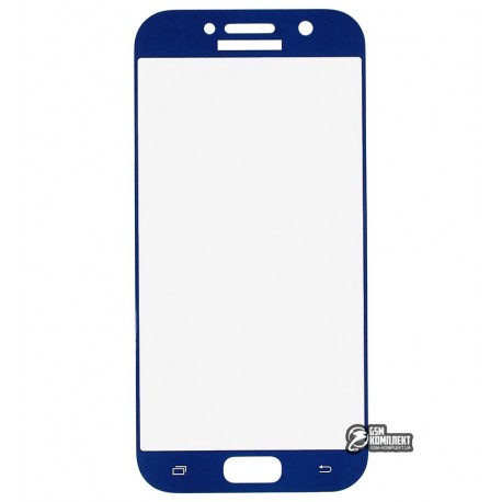 Закаленное защитное стекло для Samsung A520 Galaxy A5 (2017), 3D Glass, 0,26 мм 9H, синее