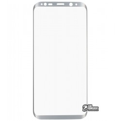 Загартоване захисне скло для Samsung G955 Galaxy S8 Plus, 0,3мм, 3D, серебро