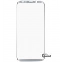 Закаленное защитное стекло для Samsung G955 Galaxy S8 Plus, 0,3мм, 3D, серебро