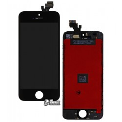 Дисплей iPhone 5, черный, с сенсорным экраном (дисплейный модуль), с рамкой, High Copy Дисплей iPhone 5, черный, с сенсорным экраном (дисплейный модуль), с рамкой, High Copy