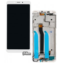 Дисплей для Xiaomi Redmi 6A, белый, с сенсорным экраном (дисплейный модуль), с рамкой, Original (PRC)