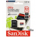 Карта пам яті 64 GB microSDHC SanDisk Ultra U-1 (Class 10) (80Mb / s) + Adapter SD