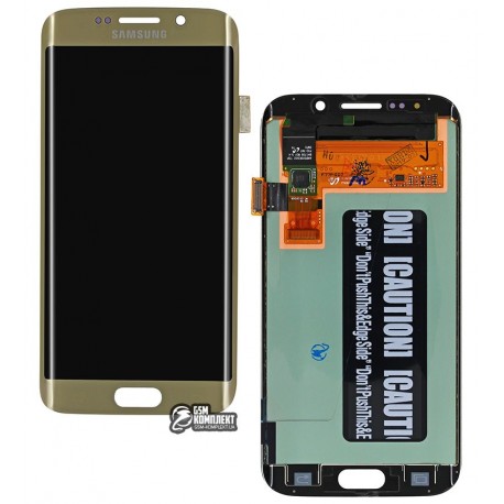 Дисплей для Samsung G925F Galaxy S6 EDGE, золотистий, з сенсорним екраном (дисплейний модуль)