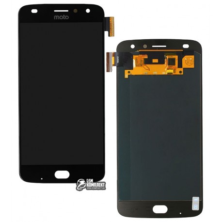 Дисплей для Motorola XT1710 Moto Z2 Play, черный, с сенсорным экраном (дисплейный модуль), Сopy