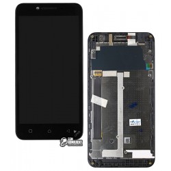 Дисплей для Lenovo A2020 Vibe C, черный, с сенсорным экраном (дисплейный модуль), с передней панелью