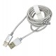 Кабель Type-C - USB, Hoco U16 magnetic adsorption, 2,1 Ампер, 1 метр, магнитный, серебро