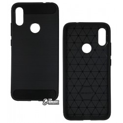 Чохол для Xiaomi Redmi Note 7, Polished carbon, силіконовий, чорний