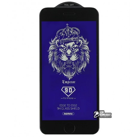 Закаленное защитное стекло для Apple iPhone 7 / 8, Remax Emperor Series 9D Anti Blue-ray GL-34, 3D, 0,3 мм 9H, черное