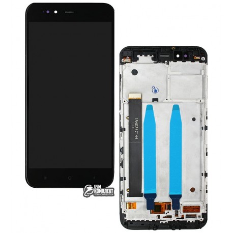Дисплей Xiaomi Mi 5X, Mi A1, черный, с сенсорным экраном (дисплейный модуль), с рамкой, High Copy, Self-welded