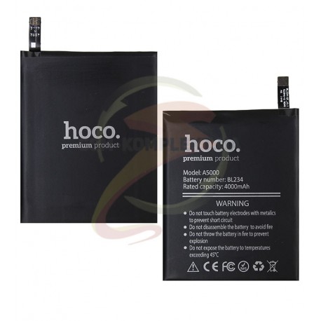 Аккумулятор Hoco BL234 для Lenovo A5000, P70, P90, Vibe P1m, Li-Polymer, 3,8 В, 4000 мАч