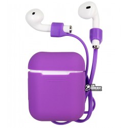 Чехол для Apple AirPods Case Case Silicone + Strap (силиконовый шнурок)