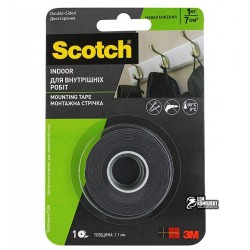 3M™ 9536B Двухсторонний черный скотч на вспененной основе VHB 12мм х 2м толщина 1,1 мм