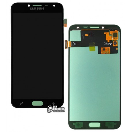 Дисплей для Samsung J400 Galaxy J4 (2018), черный, с сенсорным экраном (дисплейный модуль), (OLED), High Copy