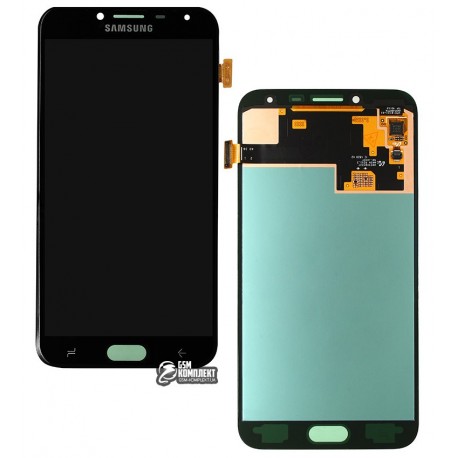 Дисплей для Samsung J400 Galaxy J4 (2018), черный, с сенсорным экраном (дисплейный модуль), оригинал (переклеено стекло)